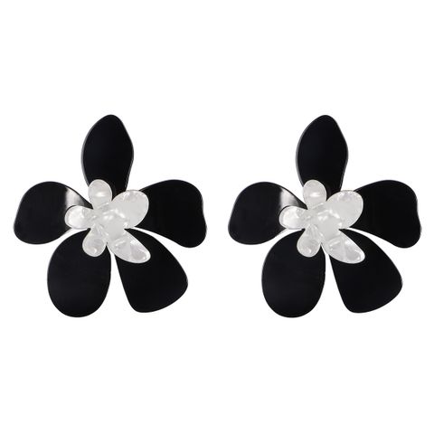 1 Pair Exaggerated Flower Arylic Drop Earrings