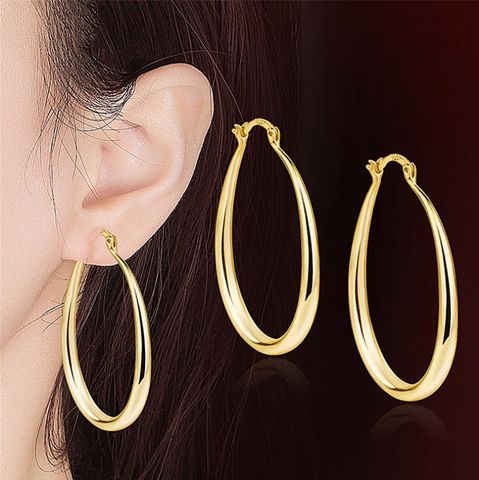 1 Set Simple Style Water Droplets Plating Iron No Inlaid Earrings