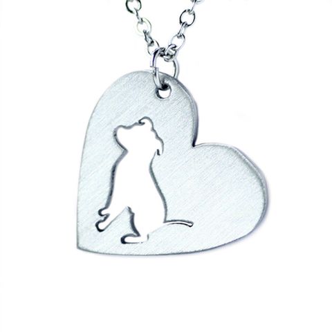 304 Stainless Steel Cute Slice Polishing Animal Dog Necklace Titanium Steel Necklace