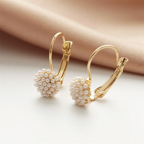 1 Set Fashion Geometric Plating Alloy Artificial Pearls Earrings