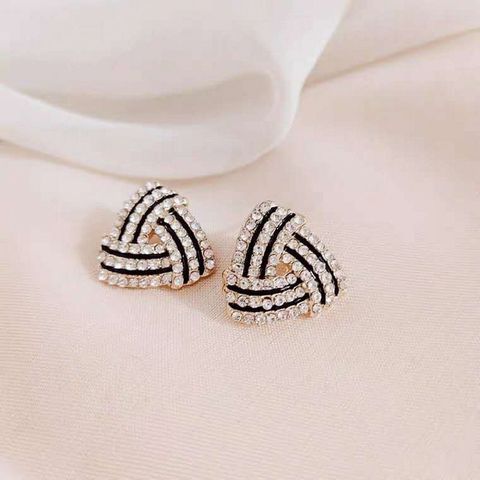2022 New Fashion Geometric Triangle Women's Inlaid Rhinestone Stud Earrings