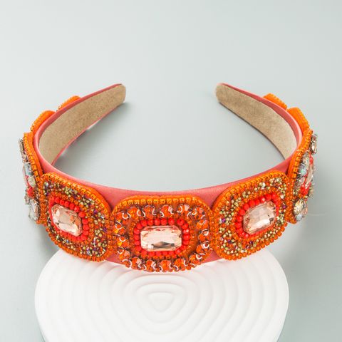 Fashion New Orange Rhinestone Baroque Headband Hair Accessories