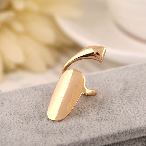 Fashion Simple Solid Color Nail Armor Alloy Ring