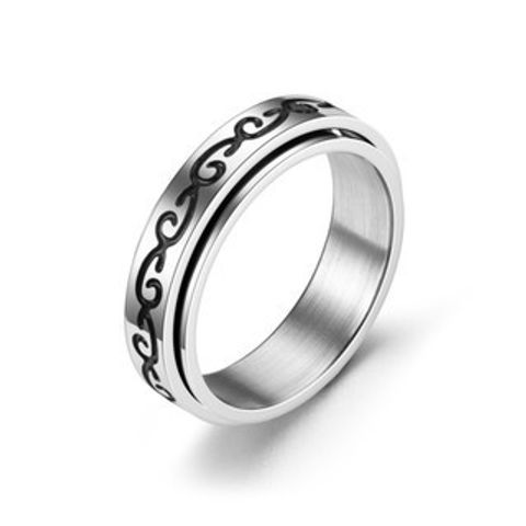 Titanium&stainless Steel Fashion Geometric Ring  (8mm Steel Color 6) Nhtp0035-8mm-steel-color-6