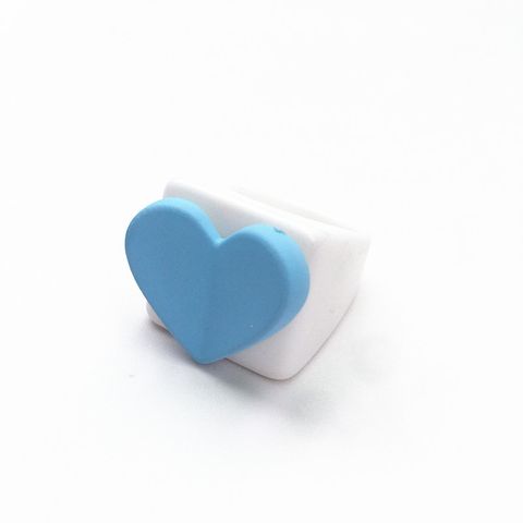 Creative Simple Style Acrylic Heart Shape Multi-color Ring