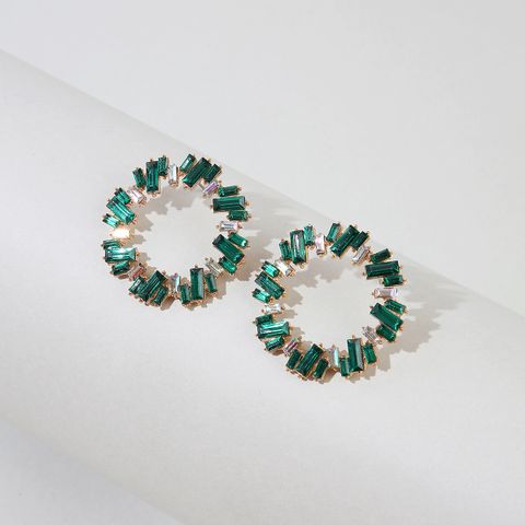 Nihaojewelry Jewelry Wholesale Alloy Crystal Colorful Round Earrings