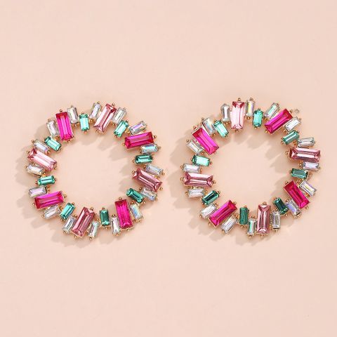 Nihaojewelry Jewelry Wholesale Alloy Crystal Colorful Round Earrings