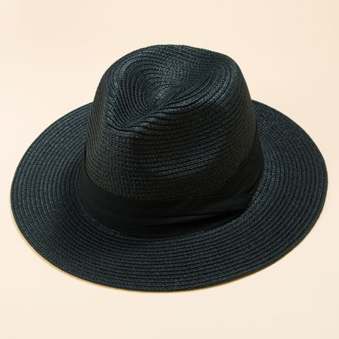 British Style Top Hat Men Panama Straw Hat Women Foldable Sun-shade Beach Hat