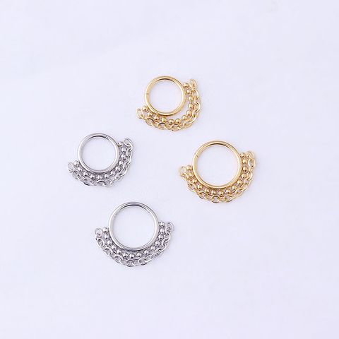 Unisex Fashion Circle Stainless Steel Metal Nose Ring Plating No Inlaid