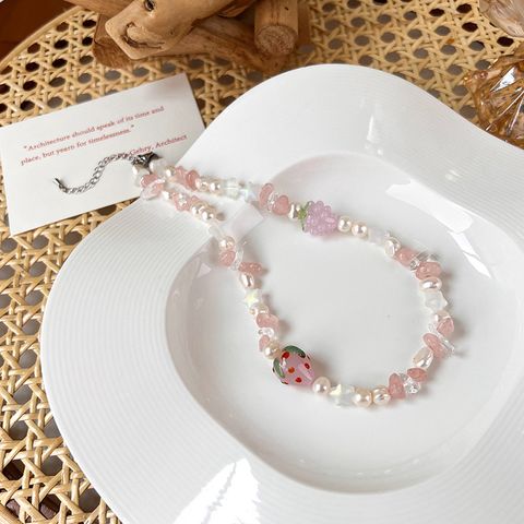 Sweet Fruit Mixed Material Beaded Necklace
