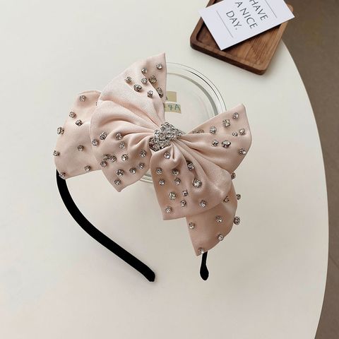 Women's Elegant Fashion Bow Knot Cloth Headwear Artificial Rhinestones Hair Clip