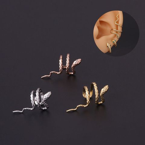 Ear Cartilage Rings & Studs Fashion Snake Copper Plating Artificial Gemstones
