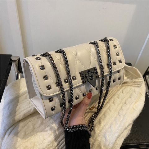 Women's Pu Leather Punk Square Bag