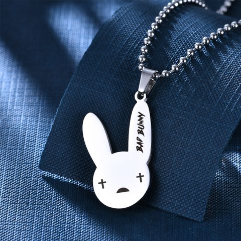 Women's Fashion Rabbit Letter Stainless Steel Necklace Plating Titanium Steel Necklaces