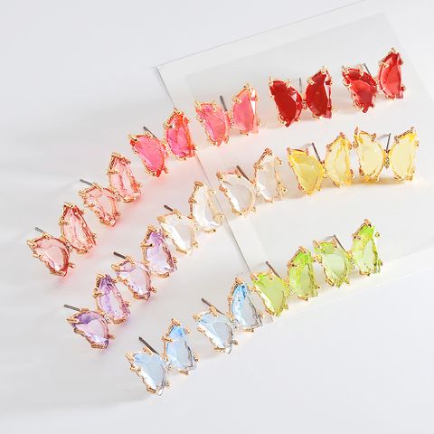 Koreanische Ohrringe Sommer Super Fee Transparente Schmetterlings Ohrringe Temperament Einfache Kristall Ohrringe Stand Quelle Großhandel
