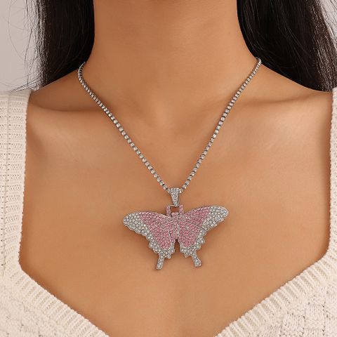 Women's Exaggerated Butterfly Alloy Rhinestones Necklace Inlay