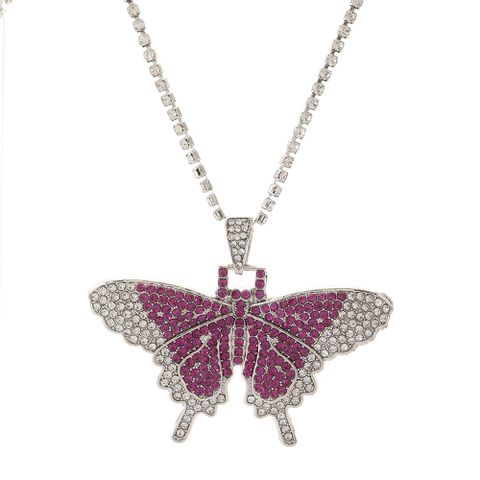 Women's Exaggerated Butterfly Alloy Rhinestones Necklace Inlay