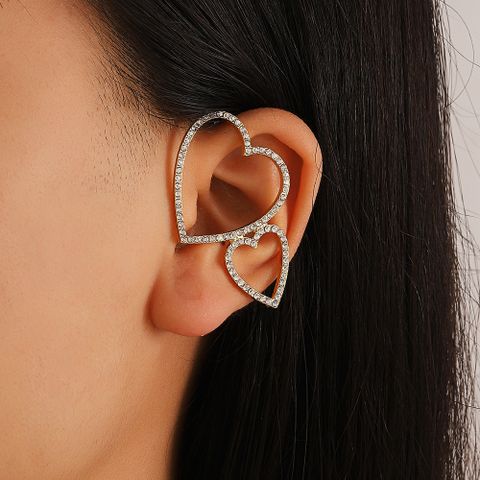Wholesale Jewelry Elegant Heart Alloy Rhinestones Inlay Earrings