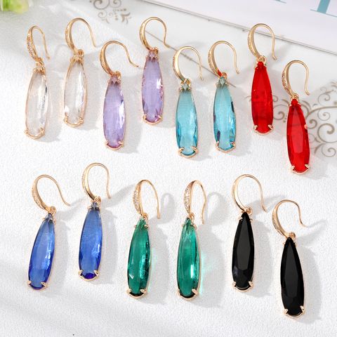 Pendientes De Aleación Geométrica De Estilo Vintage Para Mujer Con Incrustaciones De Cristal De Circonita Con Incrustaciones De Cristal