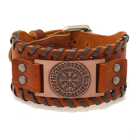 Hot Sale Leather Bracelet Retro Woven Compass Men's Leather Bracelet Wholesale Nihaojewelry