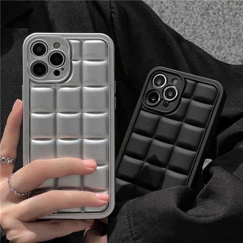 Retro Simple Style Grid Tpu Phone Cases