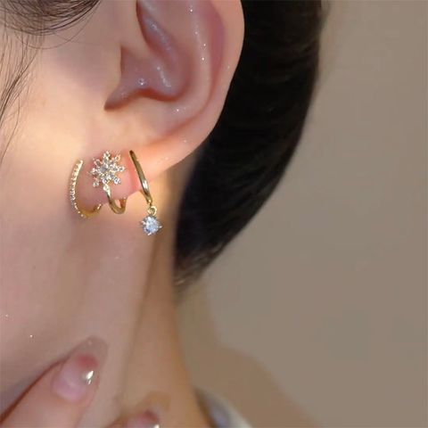 Women's Fashion Geometric Alloy Earrings Tassel Zircon Earrings