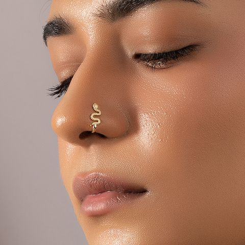 Vintage Style Snake Alloy Gold Plated Nose Ring