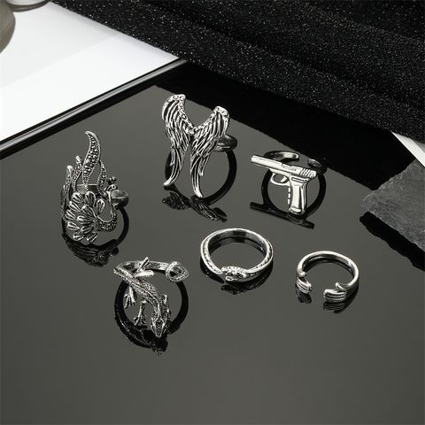 Fashion New Animal Wings Palm Geometric Resin Ring Jewelry