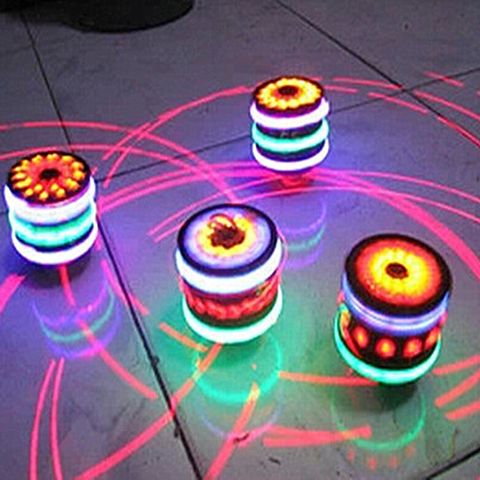 Colorful Music Light-emitting Gyro Children's Rotary Table Flash Electric Toy Imitation Wooden Top