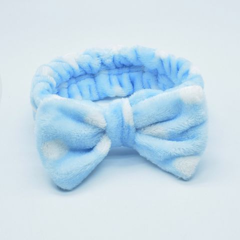 Fashion Plaid Bow Knot Coral Fleece Hair Band 1 Piece
