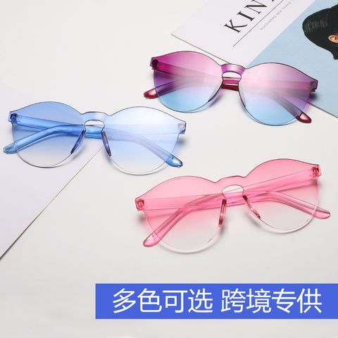Unisex Fashion Solid Color Pc Round Frame Sunglasses