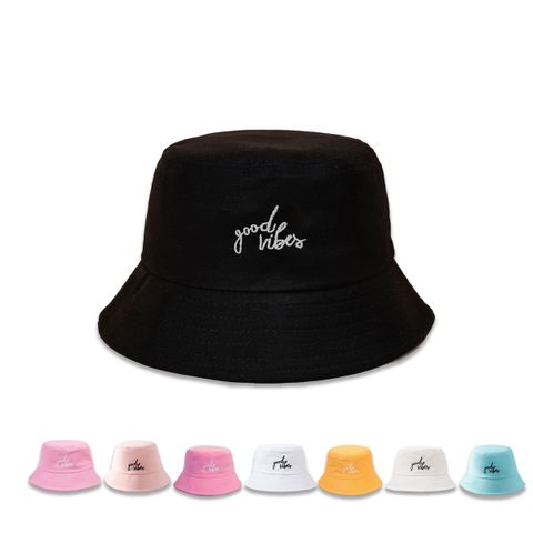 Unisex Basic Letter Embroidery Wide Eaves Bucket Hat