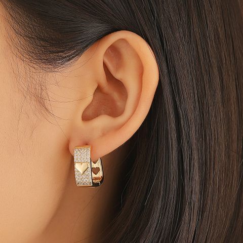Fashion Geometric Diamond Copper Rhinestones Earrings