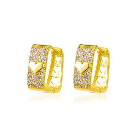 Fashion Geometric Diamond Copper Rhinestones Earrings