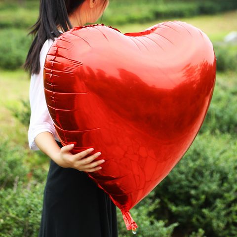 Wedding Supplies Aluminum Film Oversized Heart-shaped Solid Color Decorative Helium Balloon
