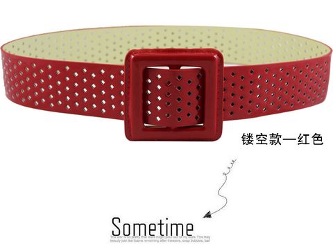 Casual Square Pu Leather Metal Button Alloy Belt