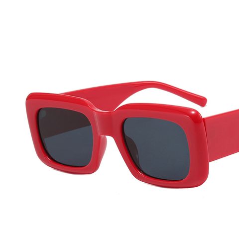 Women's Fashion Solid Color Resin Square Sunglasses