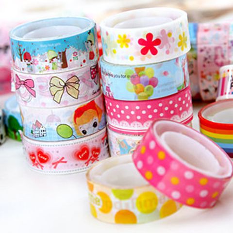 Korean Style Cute Cartoon Tape Small Color Decorative Tapes Diy More Than Colorful Tape Mixed Hair