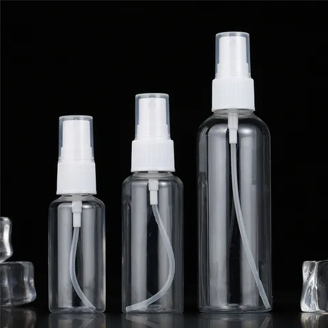 30ml 50ml 100ml Spray Bottle Transparent Plastic Portable Disinfection Water Cosmetic Bottle