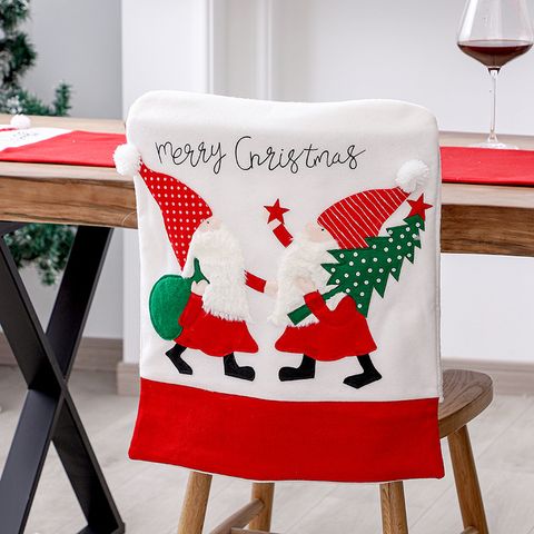 Christmas Embroidered Red And White Flannel Chair Cover Wholesale Nihaojewelry