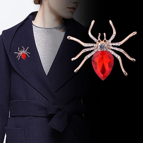 Fashion Spider Zinc Inlay Gem Rhinestones Women'S Corsage Brooches
