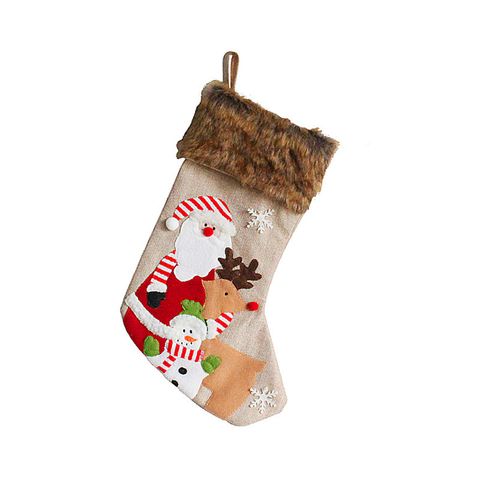 Vintage Plush Snowman Elk Candy Embroidery Socks Christmas Pendant Wholesale Nihaojewelry
