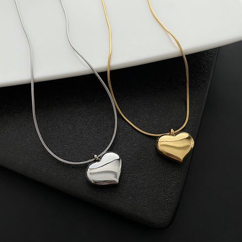 Einfacher Stil Herzform Titanium Stahl Halskette