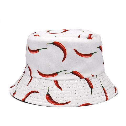 Unisex Basic Fruit Foldable Flat Eaves Bucket Hat