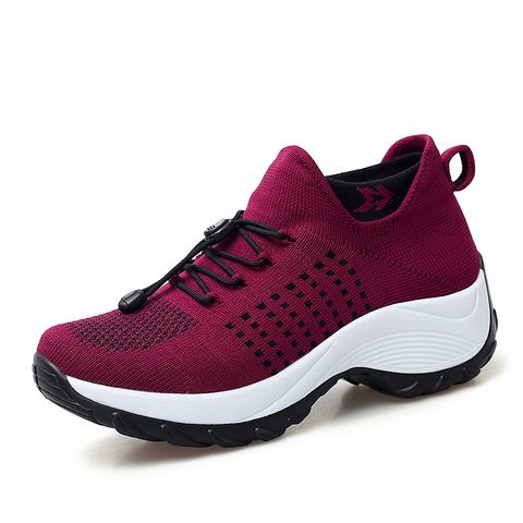 Casual Color Block Casual Sneakers Round Toe Low Heel Flat Shoes