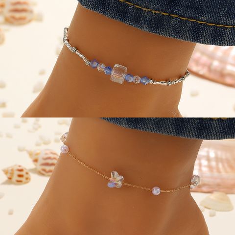 Fashion Butterfly Alloy Inlaid Resin Resin Anklet 1 Piece