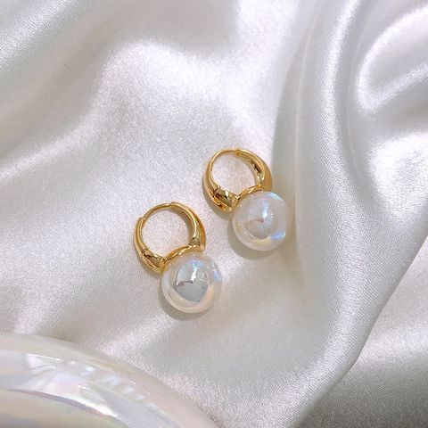Romantic Geometric Resin Plating Artificial Pearls Earrings