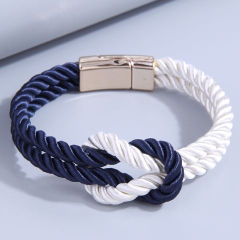 Simple Fashion Solid Color Knotted Strings Magnet Nylon  Bracelet