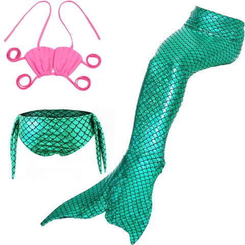 Cute New Style Children's Mermaid Tail Swimsuit Three-piece Suit