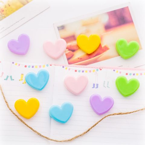 Japanese Style Soft Girl Pink Love Heart Little Clip Cute Girl Heart Plastic Photo Decoration Clips Folder Props